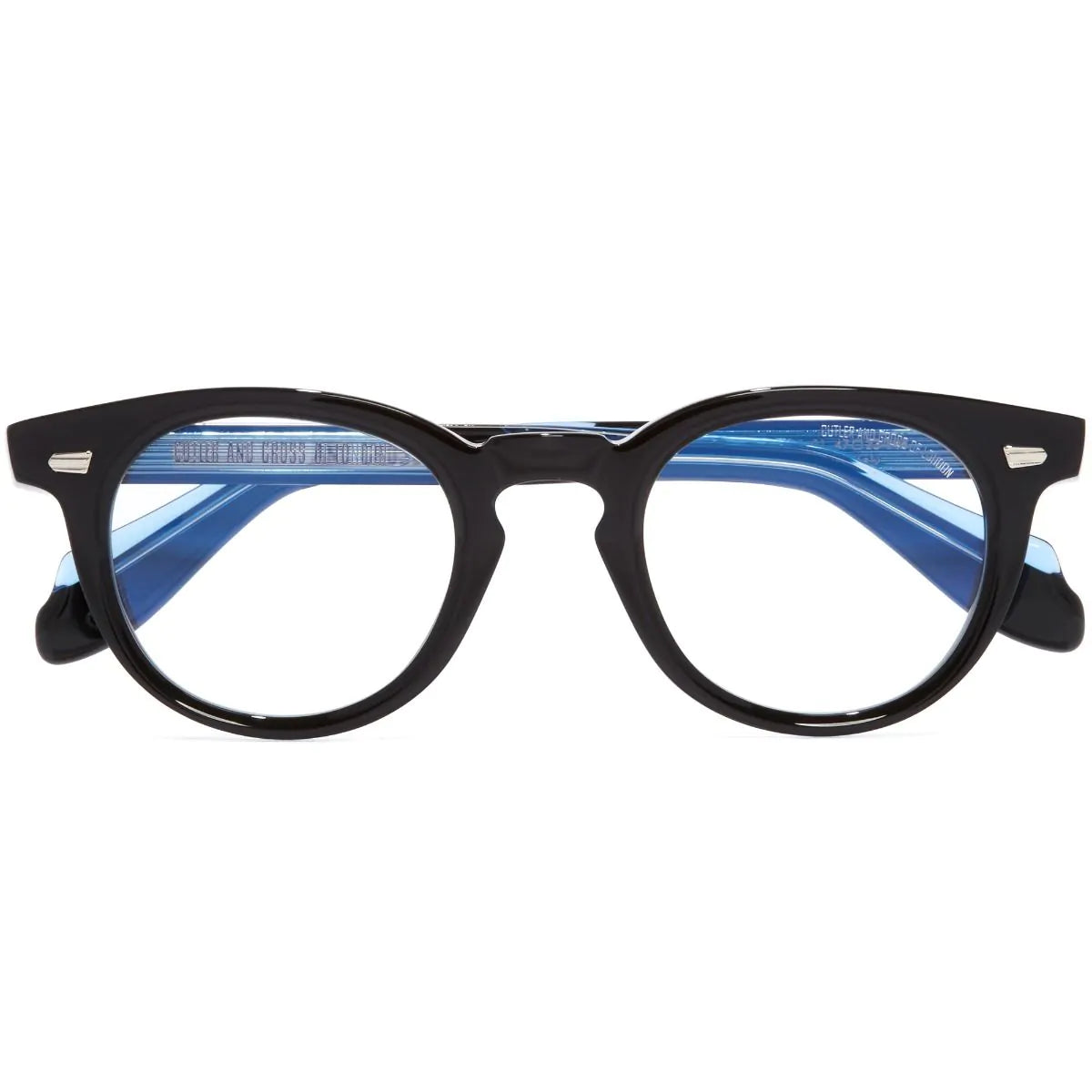 1405 Round Optical Glasses - Black on Blue