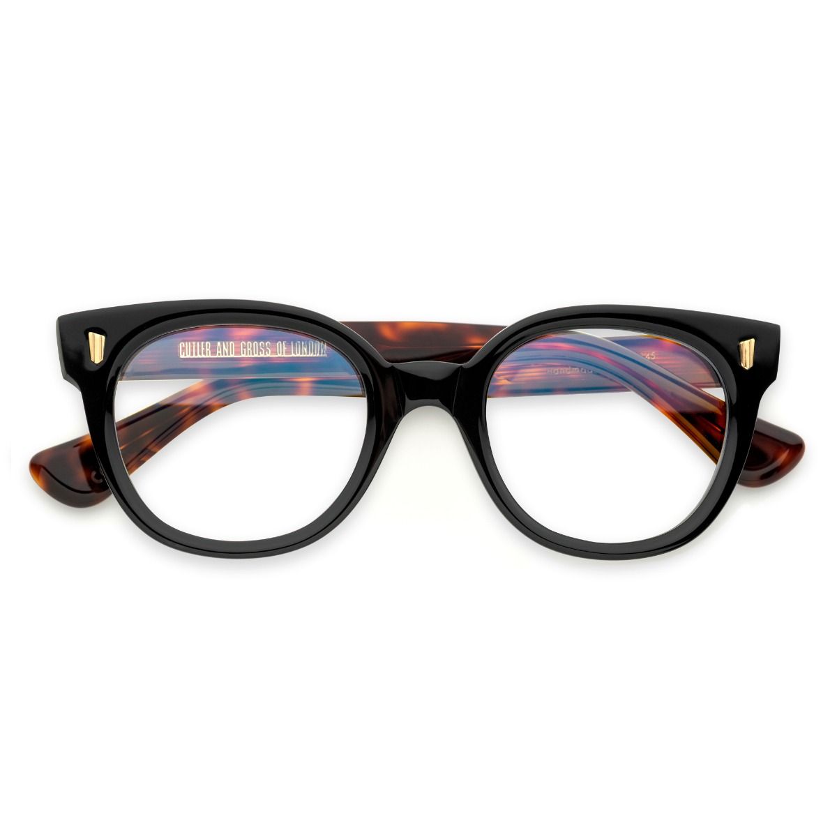 9298 Optical Cat Eye Glasses - Black on Dark Turtle, Cutler and Gross