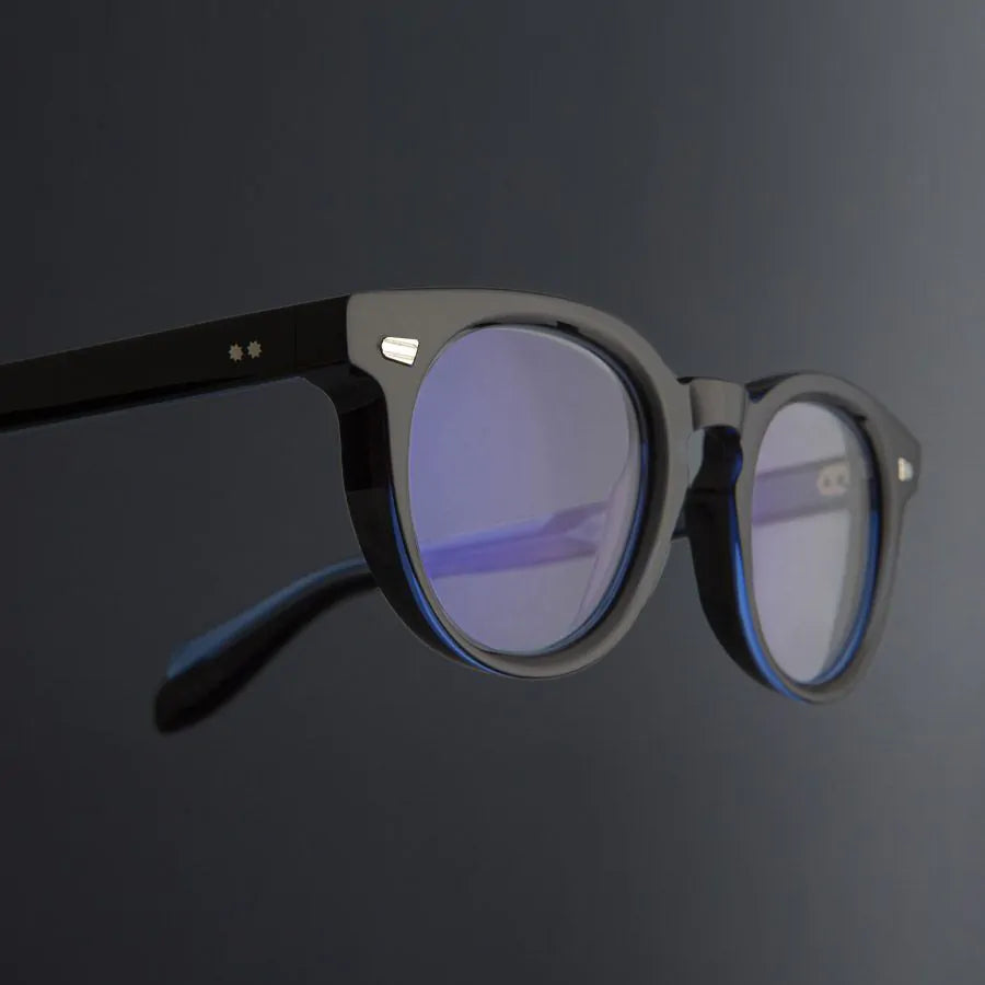 1405 Round Optical Glasses - Black on Blue by Cutler and Gross