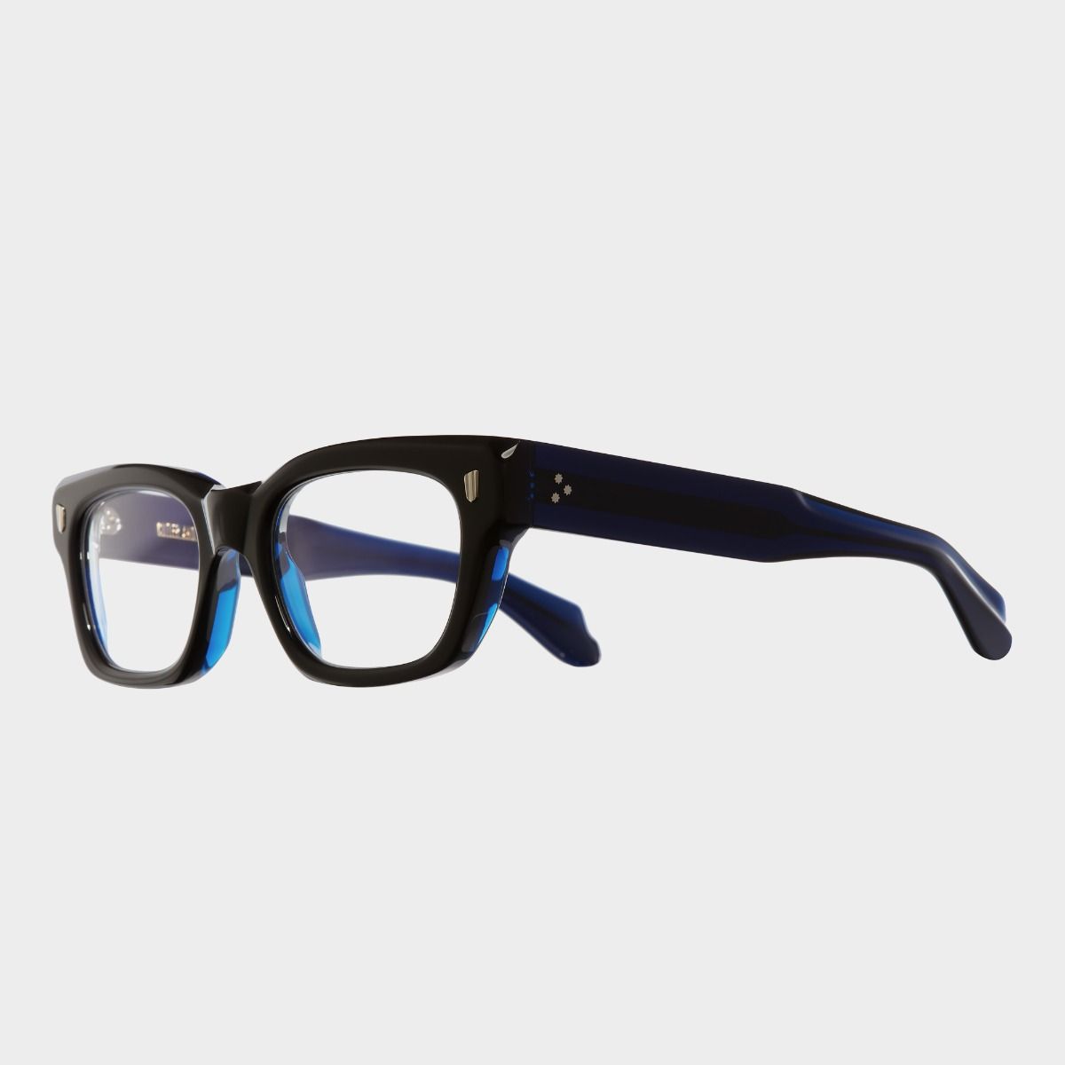 Cutler and Gross, 1391 Optical Rectangle Glasses - Black on Blue